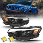 VehicleAid Full LED Headlights For 2019-2022 Jeep Cherokee Xenon